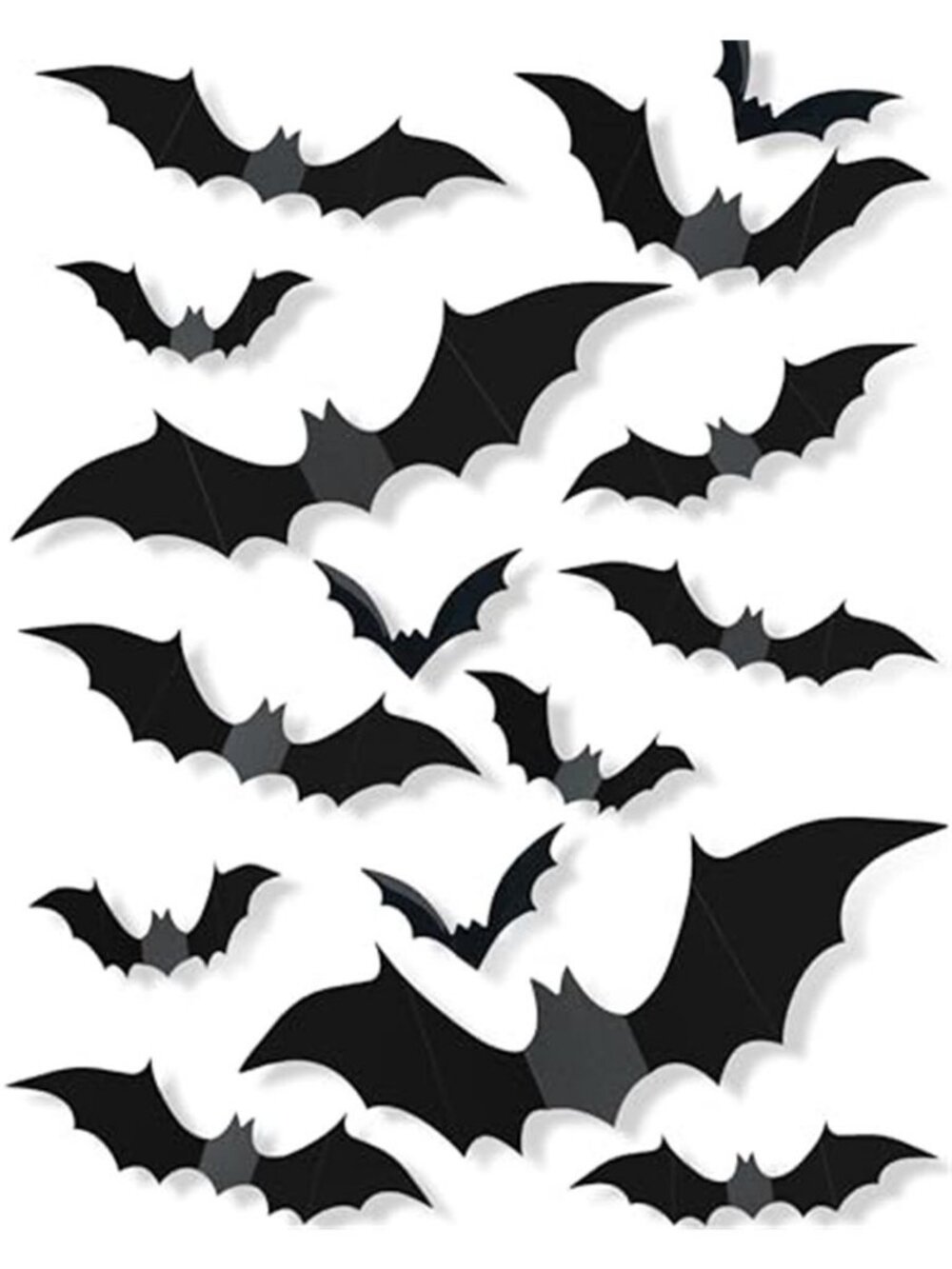 120 Pcs 3D Halloween Decorations Bats Decor,5 Sizes Bats Wall Decor Indoor